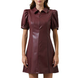 Anisa Leather Kezzy  A-line Mini Dress