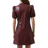 Anisa Leather Kezzy  A-line Mini Dress