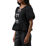 Arielle Jacquard Mania Bow Top