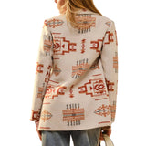 Aztec Jacquard Jewel Button Blazer - Taupe
