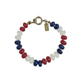 Stars & Stripes Stone Beaded Knotted Bracelet
