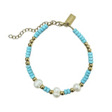 Free Spirit Turquoise & Pearl Beaded Bracelet