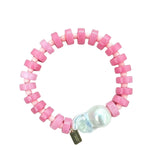 Rosy Outlook Baroque Pearl Beaded Bracelet