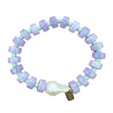 Lavender Fields Baroque Pearl Beaded Bracelet