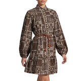 Bandana Print Flounce-Hem Mini Dress