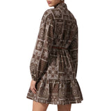 Bandana Print Flounce-Hem Mini Dress