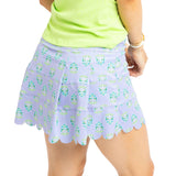 Block Floral Scallop Kourt Skort