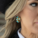Blue Horizon Turquoise Hoop Earrings
