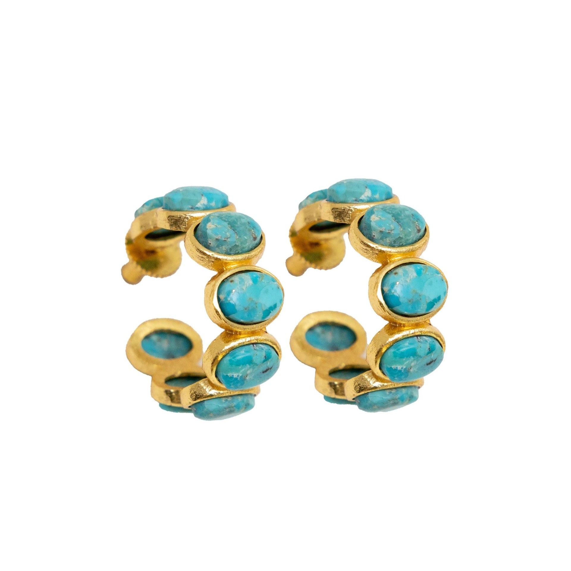 Blue Horizon Turquoise Hoop Earrings – Christina Greene
