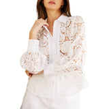 Boho Lace Long Sleeved Button Down Top