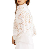 Boho Lace Long Sleeved Button Down Top