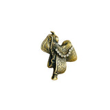 Brass Patina Rhinestone Western Saddle Hat Pin