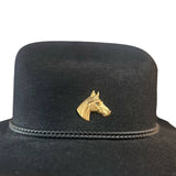 Brass Patina Western Horse Head Hat Pin