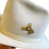 Brass Patina Western Horse Head Hat Pin