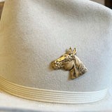 Brass Patina Western Horse Head Hat Pin