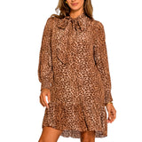 Brit Bow Dress - Leopard
