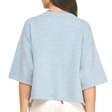 Button Down Short Sleeve Sweater Top