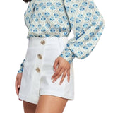 Celeste Button-Detail Wrap Skort