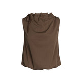 Cinched Mock Neck Sleeveless Top