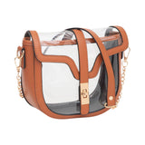 Clear Transparent Saddle Bag - Brown
