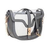 Clear Transparent Saddle Bag - Gray