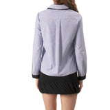 Cleo Blue Stripe Button-Up Blouse