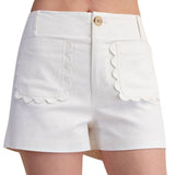 Colette Shorts Scallop Detail Pocket - Ivory