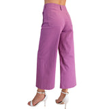 Colette Wide-Leg Scallop Pocket Pants - Lilac