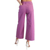Colette Wide-Leg Scallop Pocket Pants - Lilac