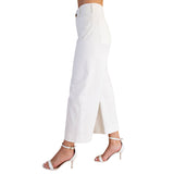 Colette Wide-Leg Scallop Pocket Pants - White