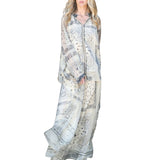 Contrast Paisley Sheer Top & Skirt Set