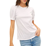 Cotton Jersey Puff Sleeve T-Shirts
