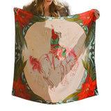 Bronco Cowboy Christmas Silk Scarf