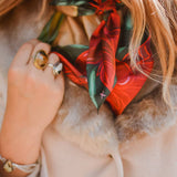 Bronco Cowboy Christmas Silk Scarf