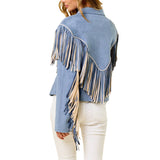 Denim Blue 2-Tone Fringe Jacket