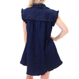 Denim Ruffle Pocket Dress