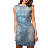 Dirty Halo Coated Denim Mini Dress