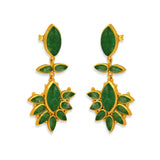 Dreamcatcher Drop Earrings - Green Strawberry Quartz