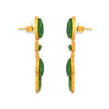 Dreamcatcher Drop Earrings - Green Strawberry Quartz