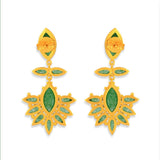 Dreamcatcher Drop Earrings - Green Strawberry Quartz