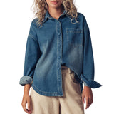 Elbow Patch Denim Button-Up Shirt