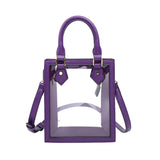 Elise Clear Rectangular Crossbody Bag - Purple