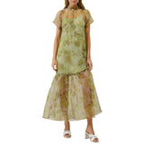 Ellery Floral Dime Organza Maxi Dress