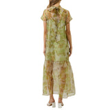 Ellery Floral Dime Organza Maxi Dress