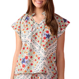 Em Floral Flutter Sleeve Top