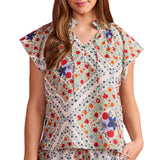Em Floral Flutter Sleeve Top
