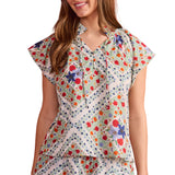 Em Floral Flutter Sleeve Top