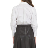 Embellished White Button-Up Shirt