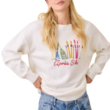 Embroidered Apres Ski Sweater Knit Top