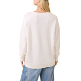 Embroidered Apres Ski Sweater Knit Top